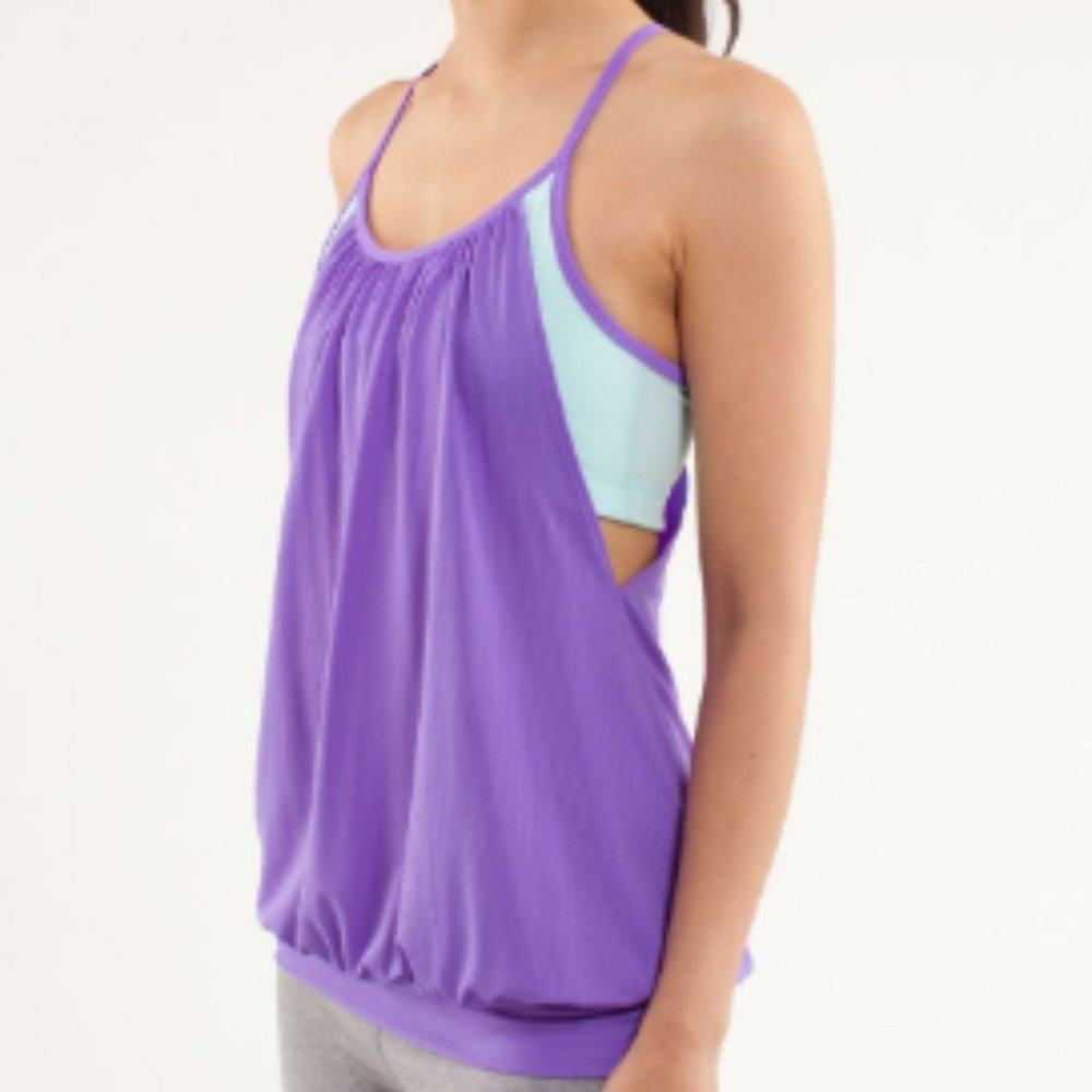 Lululemon No Limits Tank Power Purple / Aquamarine Share Size 4 - Picture 1 of 11